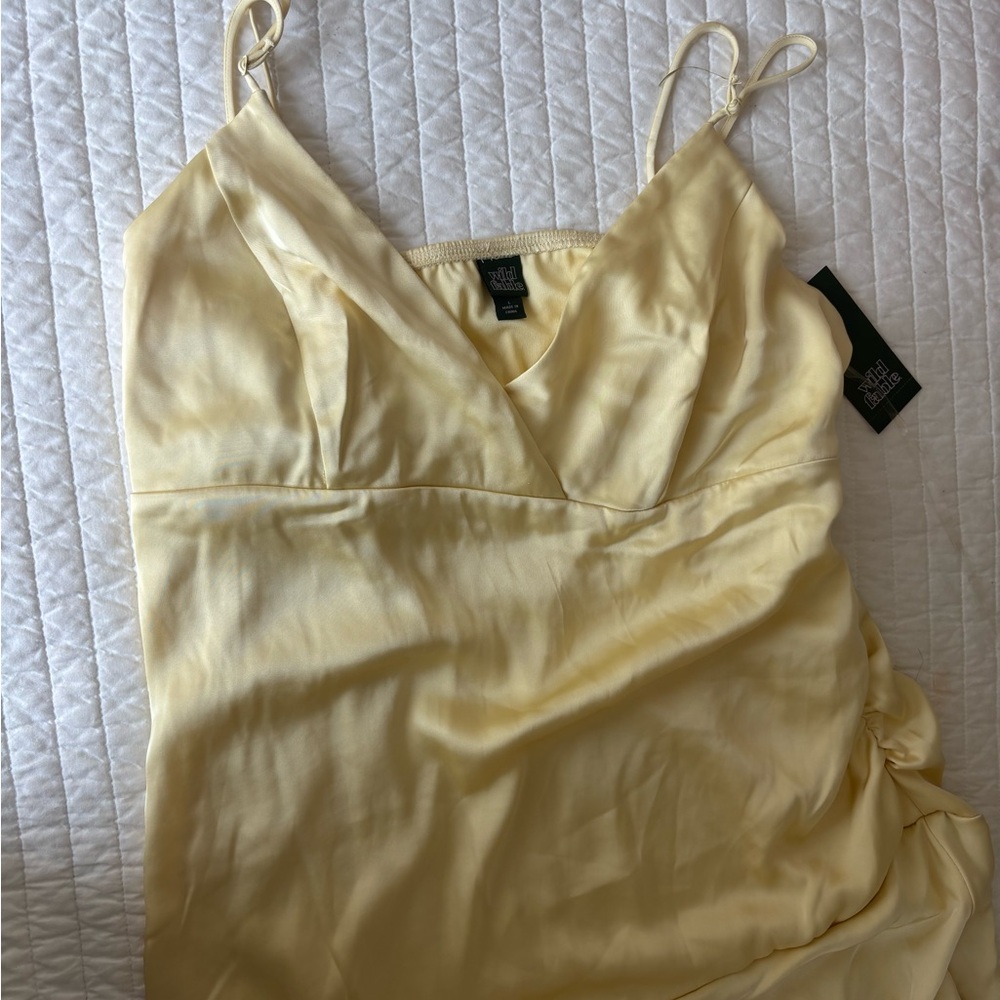 Silky Pale Yellow Slip Dress